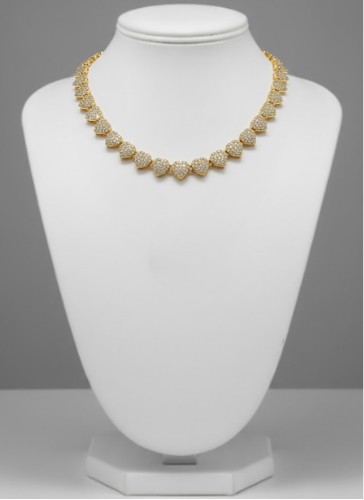 Cuore Prisma Collana cuori strass brillante 50 cm