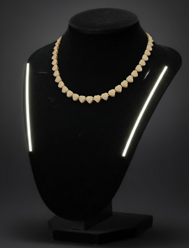 Cuore Prisma Collana cuori strass brillante 50 cm