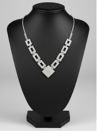 Collana Riquadro Geometrica con Pendente Quadrato