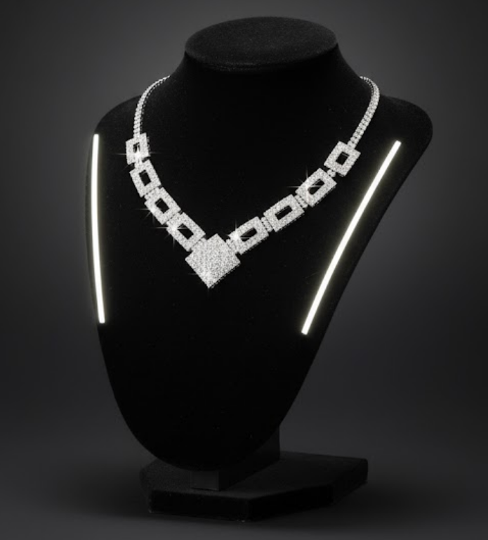 Collana Riquadro Geometrica con Pendente Quadrato