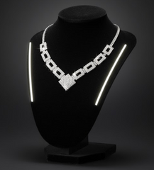 Collana Riquadro Geometrica con Pendente Quadrato