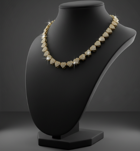 Collana Cuore Strass Donna gioielleria