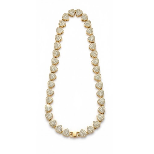 Cuore Prisma Collana cuori strass brillante 50 cm