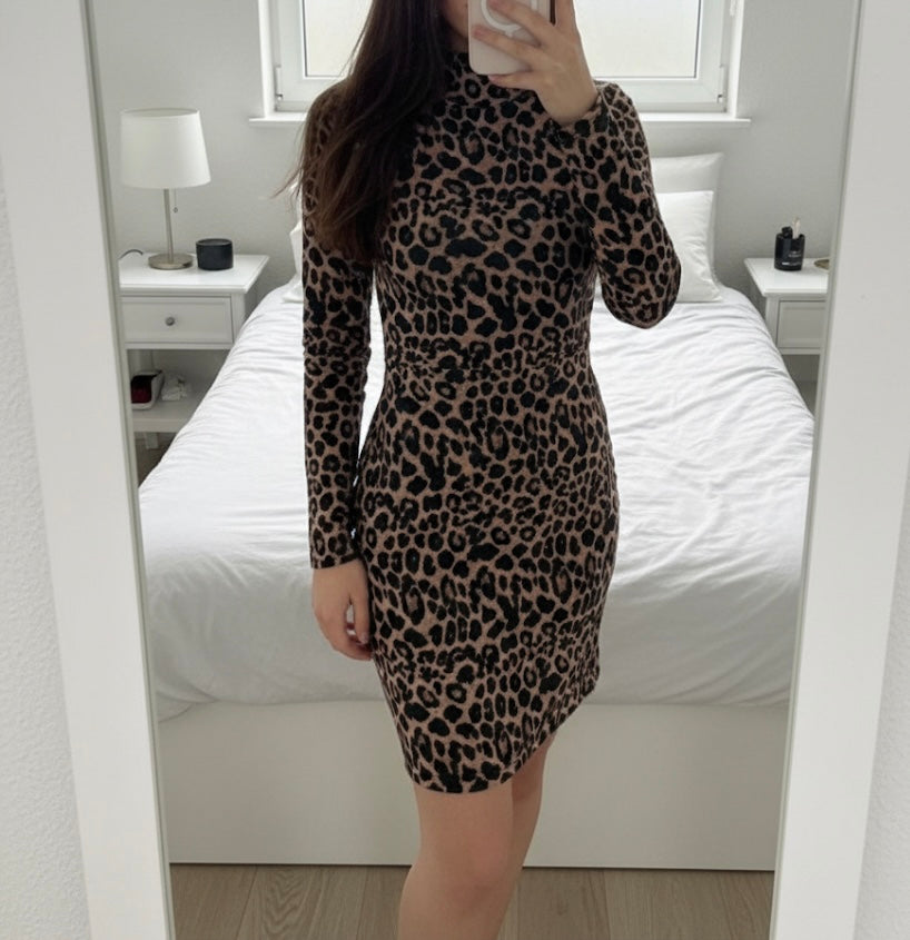 Abito Mini Leopardato Donna Aderente, Trendy e Seducente