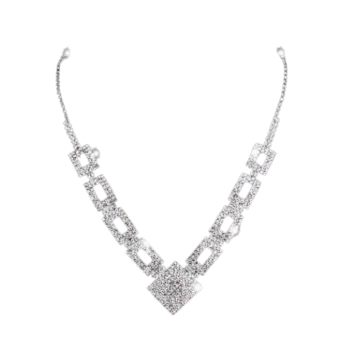 Collana Riquadro Geometrica con Pendente Quadrato